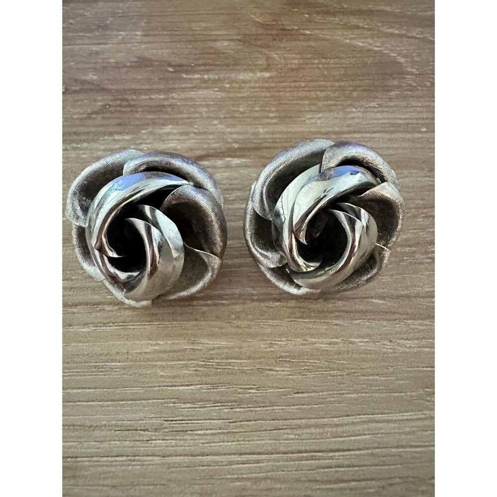 Vintage Rose Blossom Clip On Earring